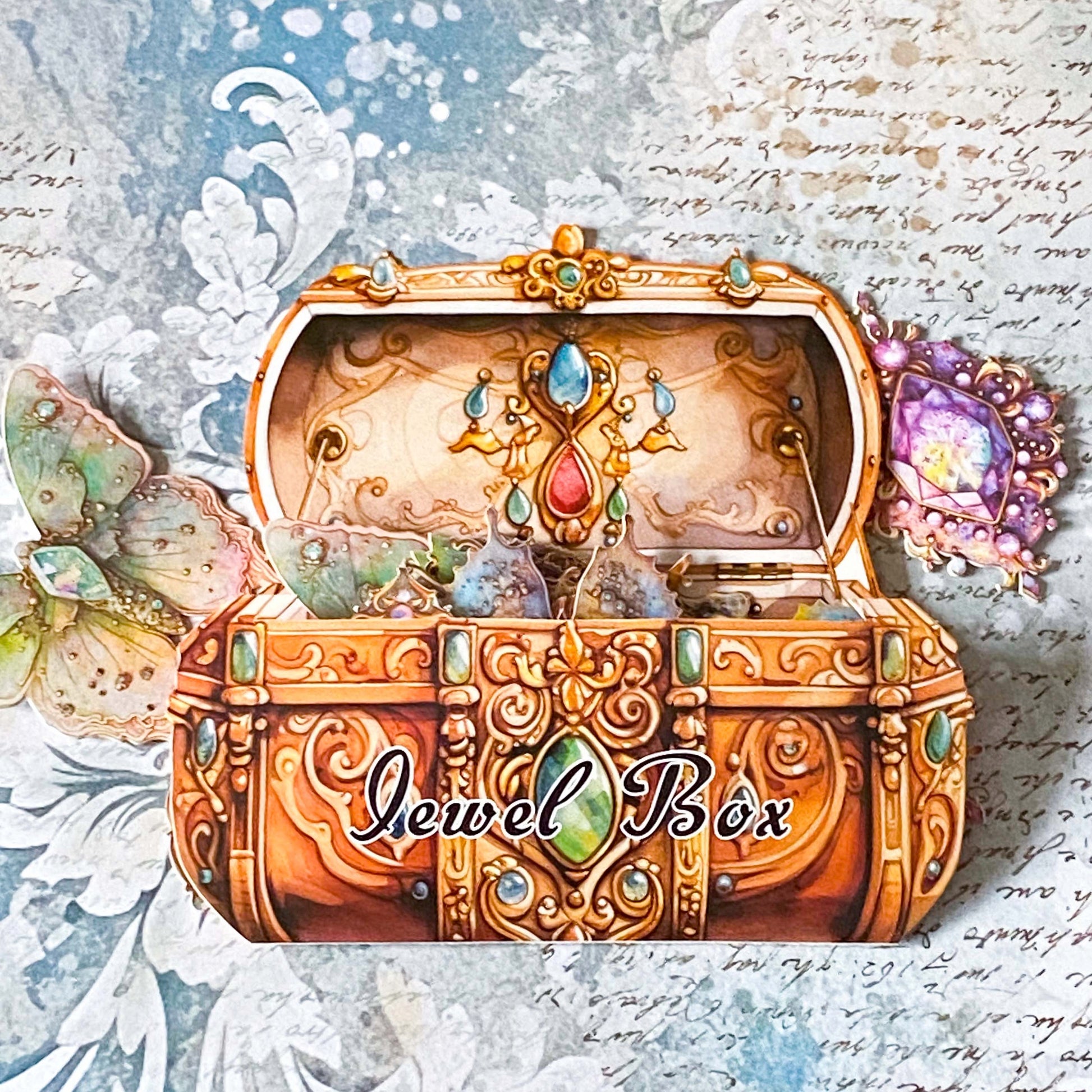 hidden treasures sticker pack jewel box design treasure chest style with card stickers