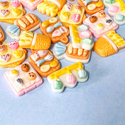 food foods plate meal meals dinner japanese sushi bun buns miniature resin resins flatback flat back fb fbs uk cute kawaii bread rolls cake cakes platter cup cups kitchen 