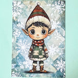 snow snowy winter festive christmas individual postcard postcards post card cards uk cute kawaii turquoise blue cat santa reindeer stocking tree nutcracker bear teddy elf gingerbread man men cottage house stationery shop pretty polar bears
