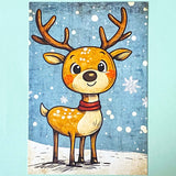 snow snowy winter festive christmas individual postcard postcards post card cards uk cute kawaii turquoise blue cat santa reindeer stocking tree nutcracker bear teddy elf gingerbread man men cottage house stationery shop pretty polar bears