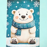 snow snowy winter festive christmas individual postcard postcards post card cards uk cute kawaii turquoise blue cat santa reindeer stocking tree nutcracker bear teddy elf gingerbread man men cottage house stationery shop pretty polar bears