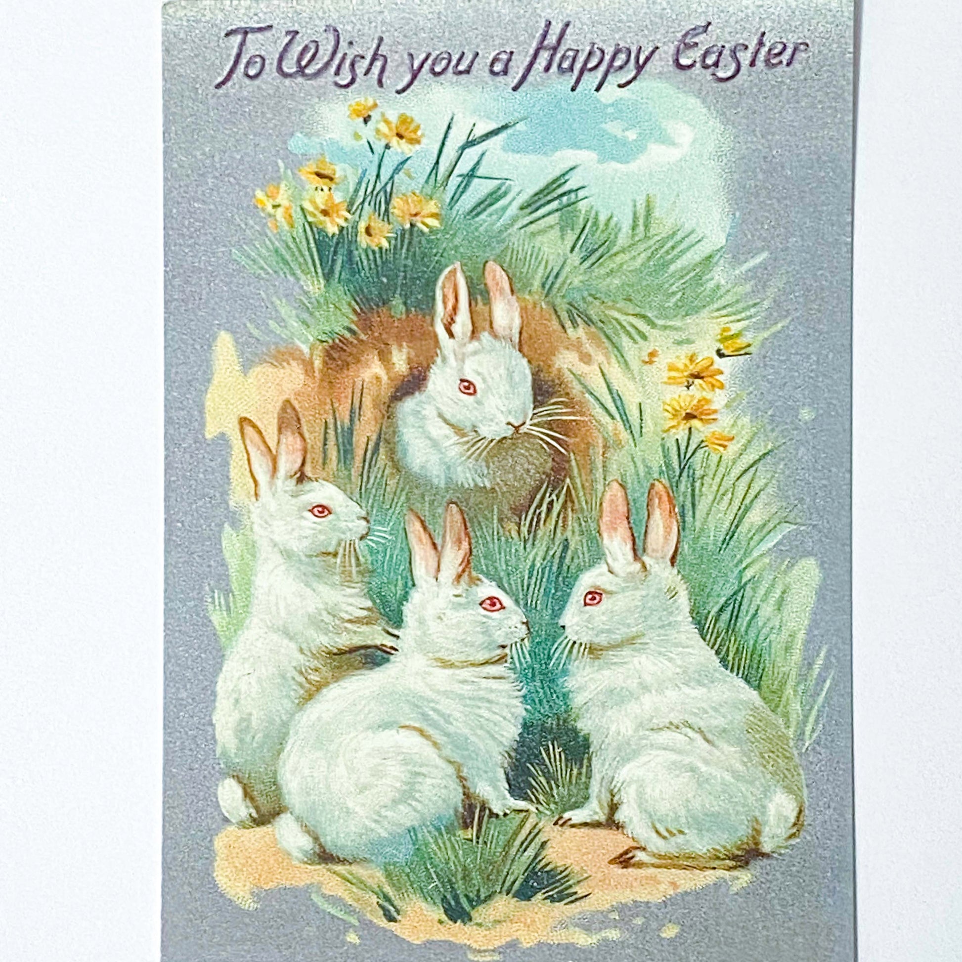 spring postcard postcards car cards greetings easter springtime flower flowers nature rabbit rabbits bunny bunnies nostalgia vintage retro old fashioned drawings sepia distressed chick uk cute kawaii stationery gifts sticker stickers seals envelopes envelope victorian