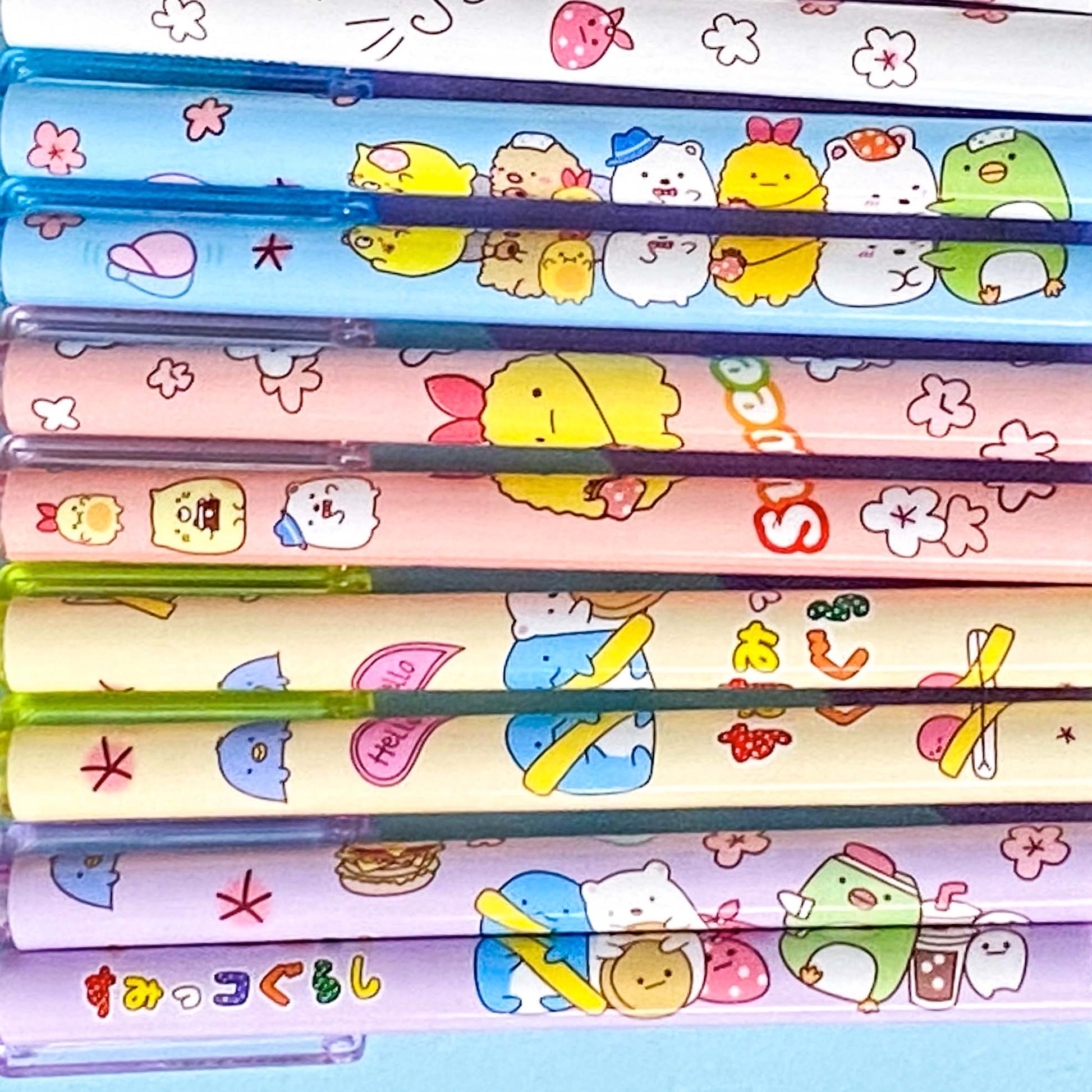 colourful kawaii animal pens with 0.5mm black fineline nibs 