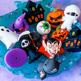jumbo silicone bead beads huge large big chunky halloween spooky topper toppers uk cute kawaii craft supplies shop store orange white black death grim reaper pumpkin pumpkins dracula mummy eye eyeball make your own beaded pen pens jewellery gift gifts