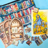 STORYBOOK CABINET GIFT SET- Pouch, Fairy Postcard & Vintage Style Ephemera For Journalling & Happy Mail