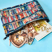 storybook themed stationery gift set with book print pouch, fairy illustration postcard and magical cabinet ephemera pieces