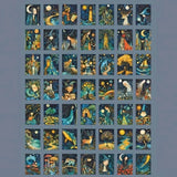 collection of 50 mini stickers in a little book with a fairytale forest deer theme including magical woodland animals and glowing storybook illustrations