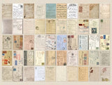 mini blush manuscript scrapbook paper and vellum book filled with antique handwriting, letters and postal ephemera papers
