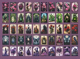 collection of 50 matte gothic forest stickers in a mini book including dark florals, woodland scenes and moody vintage style illustrations
