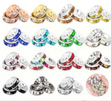 sparkly rondelle bead beads spacer spacers 8mm silver gold gunmetal sparkly rhinestone rhinestones uk cute kawaii craft supplies shop store jewellery making gem findings