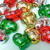 jumbo large big chunky foil metallic mitten mittens glove gloves christmas festive red green silver gold bead beads 18mm uk cute kawaii craft supplies shop store snowflake pattern