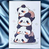 kawaii japanese panda pandas postcard postcards card post cards greetings individual cute kawaii stationery shop store uk green blue black and white bright colourful present gift gifts