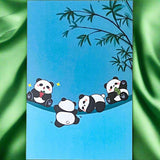 kawaii japanese panda pandas postcard postcards card post cards greetings individual cute kawaii stationery shop store uk green blue black and white bright colourful present gift gifts