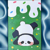 kawaii japanese panda pandas postcard postcards card post cards greetings individual cute kawaii stationery shop store uk green blue black and white bright colourful present gift gifts