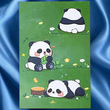 kawaii japanese panda pandas postcard postcards card post cards greetings individual cute kawaii stationery shop store uk green blue black and white bright colourful present gift gifts