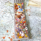 ALICE IN WONDERLAND PET Sticker Book | 50 Sheets | Long Clear Strip Stickers