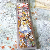 vintage alice long sticker pages in a spiral bound book for scrapbooking and journaling
