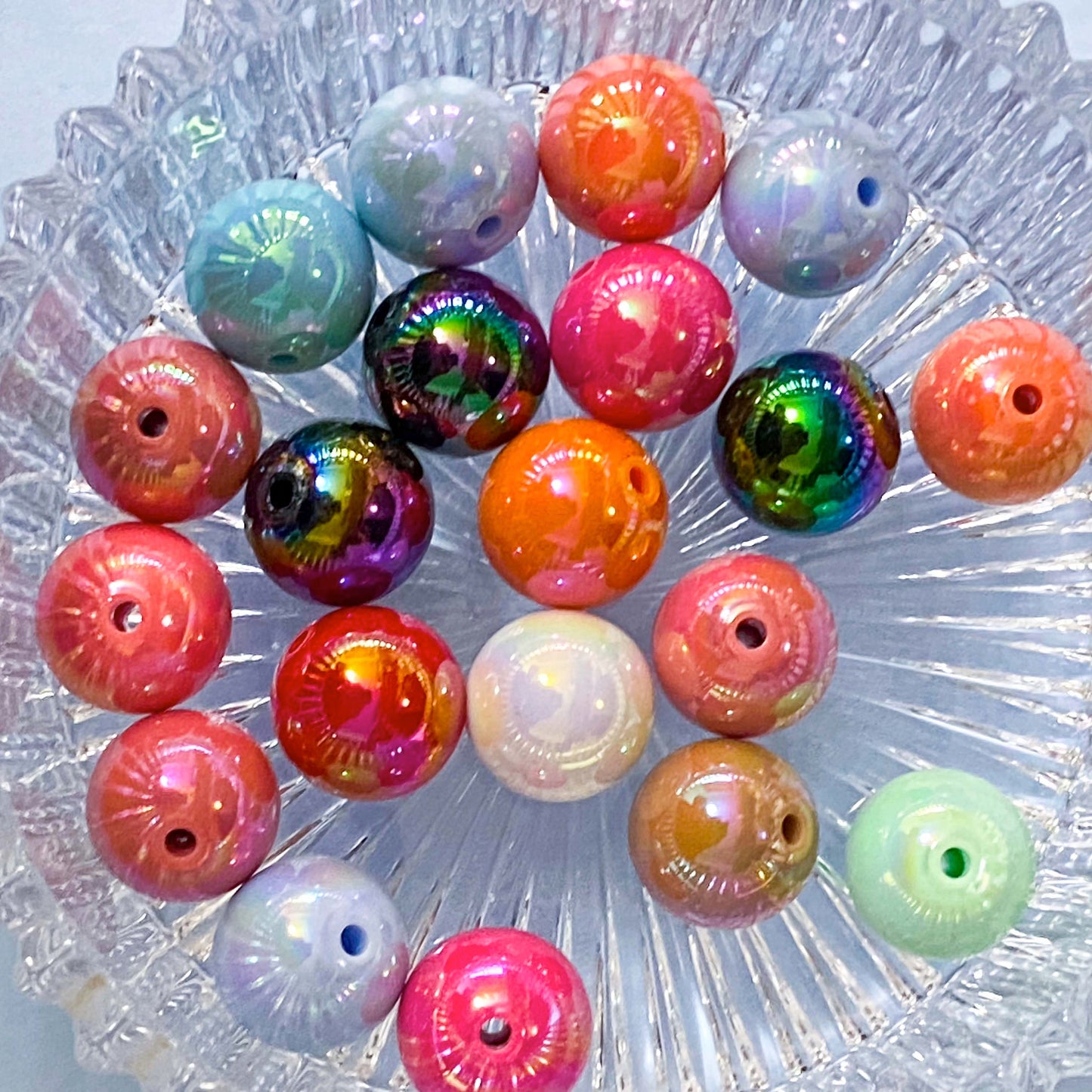 iridescent pearl pearly pearlescent ab aurora borealis bead beads shimmer shimmery craft supplies jumbo large big uk cute kawaii crafts butterfly butterflies flower flowers round 16mm 15mm 30mm huge dolphin dolphins clear heart hearts shop store make your own beaded pen pens 