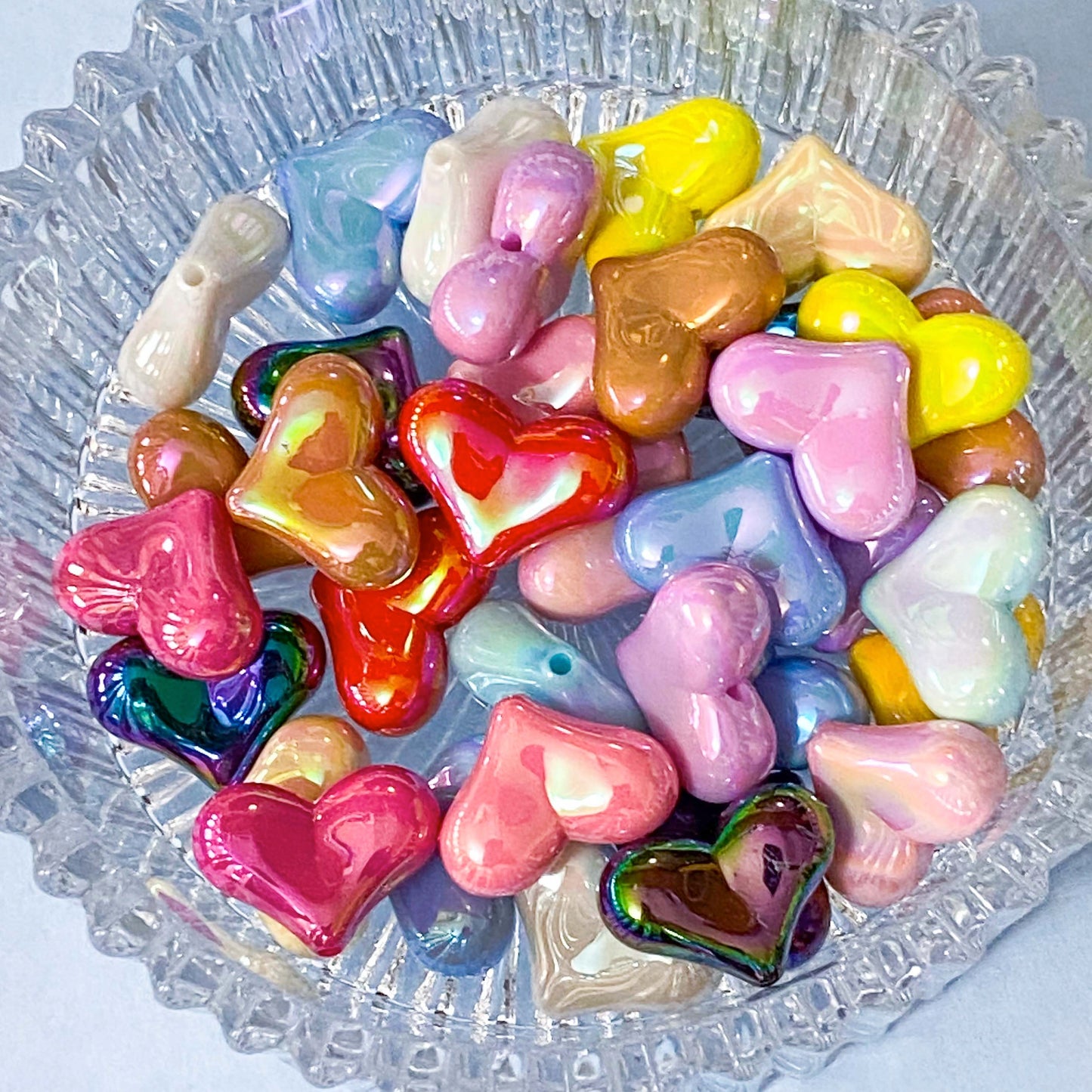 iridescent pearl pearly pearlescent ab aurora borealis bead beads shimmer shimmery craft supplies jumbo large big uk cute kawaii crafts butterfly butterflies flower flowers round 16mm 15mm 30mm huge dolphin dolphins clear heart hearts shop store make your own beaded pen pens 