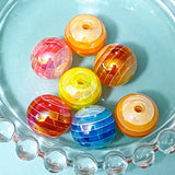 large jumbo big chunky acrylic bead beads 15mm 16mm round striped stripy rainbow checked patterned uk cute kawaii craft supplies shop store bargain iridescent shimmer shimmery ab make your own beaded pen pens jewellery