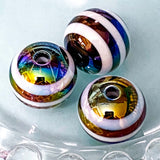 JUMBO Acrylic LUSTRE AB Beads 15mm STRIPES & CHECKED