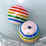 large jumbo big chunky acrylic bead beads 15mm 16mm round striped stripy rainbow checked patterned uk cute kawaii craft supplies shop store bargain iridescent shimmer shimmery ab make your own beaded pen pens jewellery