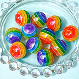 large jumbo big chunky acrylic bead beads 15mm 16mm round striped stripy rainbow checked patterned uk cute kawaii craft supplies shop store bargain iridescent shimmer shimmery ab make your own beaded pen pens jewellery