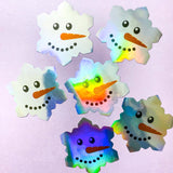 holo holographic foil foiled laser sticker stickers seals seals packaging supplies uk cute kawaii Christmas festive snowman snowmen tree trees gingerbread men man snowflake santa hat hats big large jumbo