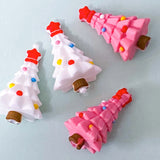 pink and white christmas fir tree trees festive winter silicone bead beads uk cute kawaii craft supplies beaded pen pens make your own jewellery supplies pretty pastel jumbo large big beads pattern patterned