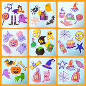 halloween spooky cute kawaii laptop sticker stickers pack packs ghost pumpkin bat bats potion cat cats haunted skull sweets candy cauldron witch dogs sausage beagle uk stationery scroll bone hand star 