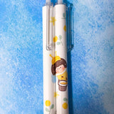 bee bees honey girl cute kawaii yellow lemon white pen pens click top slim slimline black ink gel gels fineline fine line uk stationery shop store gift gifts orange cream spring springtime summer