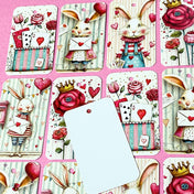 alice in wonderland rabbit card gift tags set