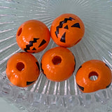 halloween spooky large jumbo big 15mm 16mm wooden wood bead beads orange black white spiders web pumpkin striped stripy patterned plain natural large hole cute kawaii craft supplies shop store jewellery making crafts beading beaded pen pens make your own