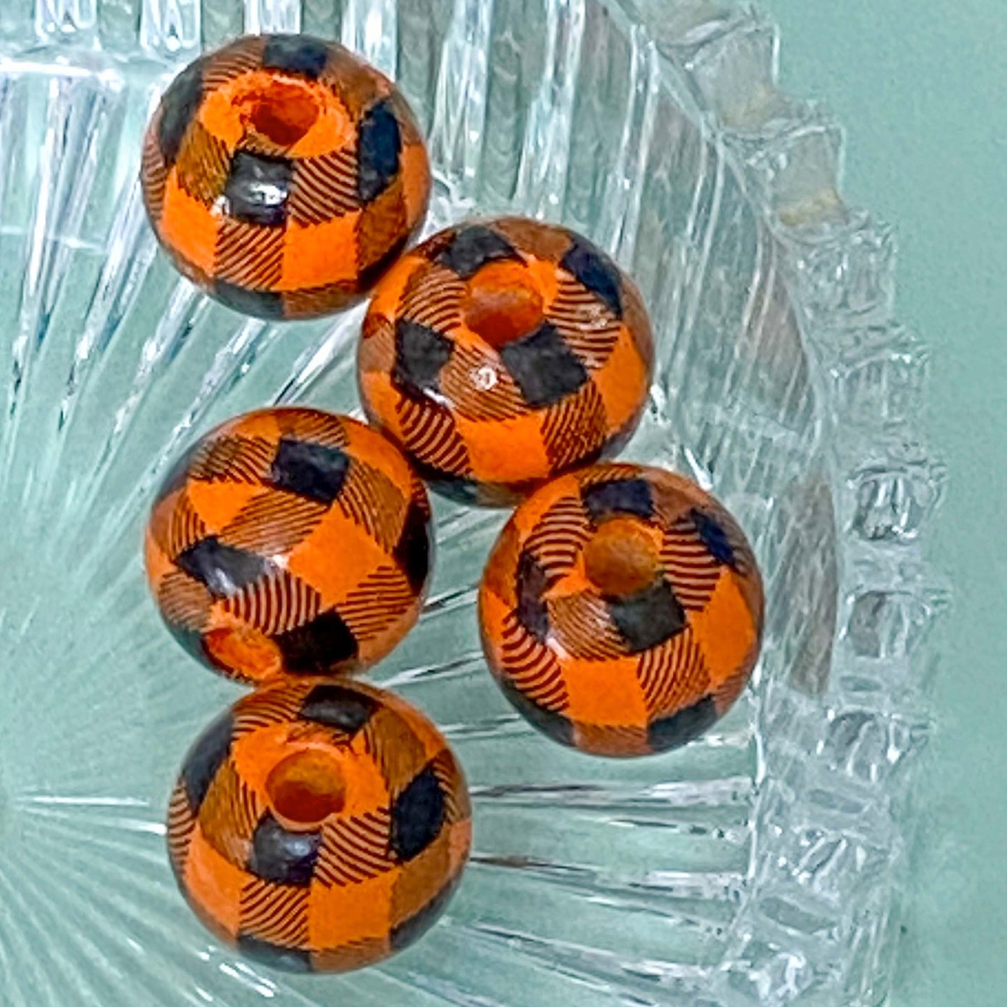 halloween spooky large jumbo big 15mm 16mm wooden wood bead beads orange black white spiders web pumpkin striped stripy patterned plain natural large hole cute kawaii craft supplies shop store jewellery making crafts beading beaded pen pens make your own
