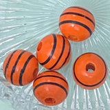 halloween spooky large jumbo big 15mm 16mm wooden wood bead beads orange black white spiders web pumpkin striped stripy patterned plain natural large hole cute kawaii craft supplies shop store jewellery making crafts beading beaded pen pens make your own