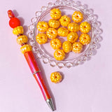 ab iridescent orange pumpkin pumpkins bead beads large big jumbo 16mm pretty uk craft supplies shop store shimmery lustre jewellery making halloween spooky autumn
