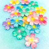 cherry blossom 2 tone colourful flower acrylic large flatback flat back backs uk craft supplies resins flowers fbs big variegated bicolour uk cute kawaii big floral resin cute kawaii shop store blossoms spring