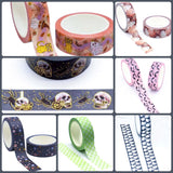 halloween washi tape tapes 10m rolls big long uk cute kawaii craft supplies stationery shop store pink bat bats ghost ghosts spooky floral dark black old foil foiled tapes autumn 