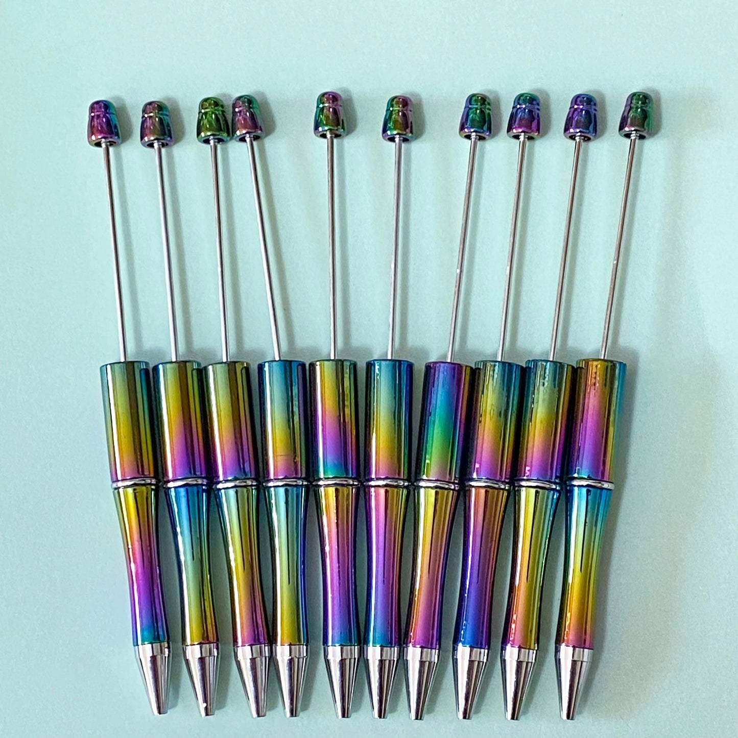dark rainbow ombre metallic deep colours colourful pen blank base for build your own beaded pens uk cute kawaii craft supplies shop store stationery gift gifts beautiful vibrant vivid black ballpoint pen ink biro