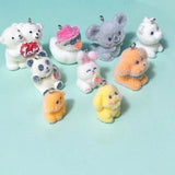 Flocked Large ANIMAL CHARM -DOG CAT BEAR CHICK PANDA BUNNY DUCK