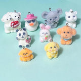 Flocked Large ANIMAL CHARM -DOG CAT BEAR CHICK PANDA BUNNY DUCK
