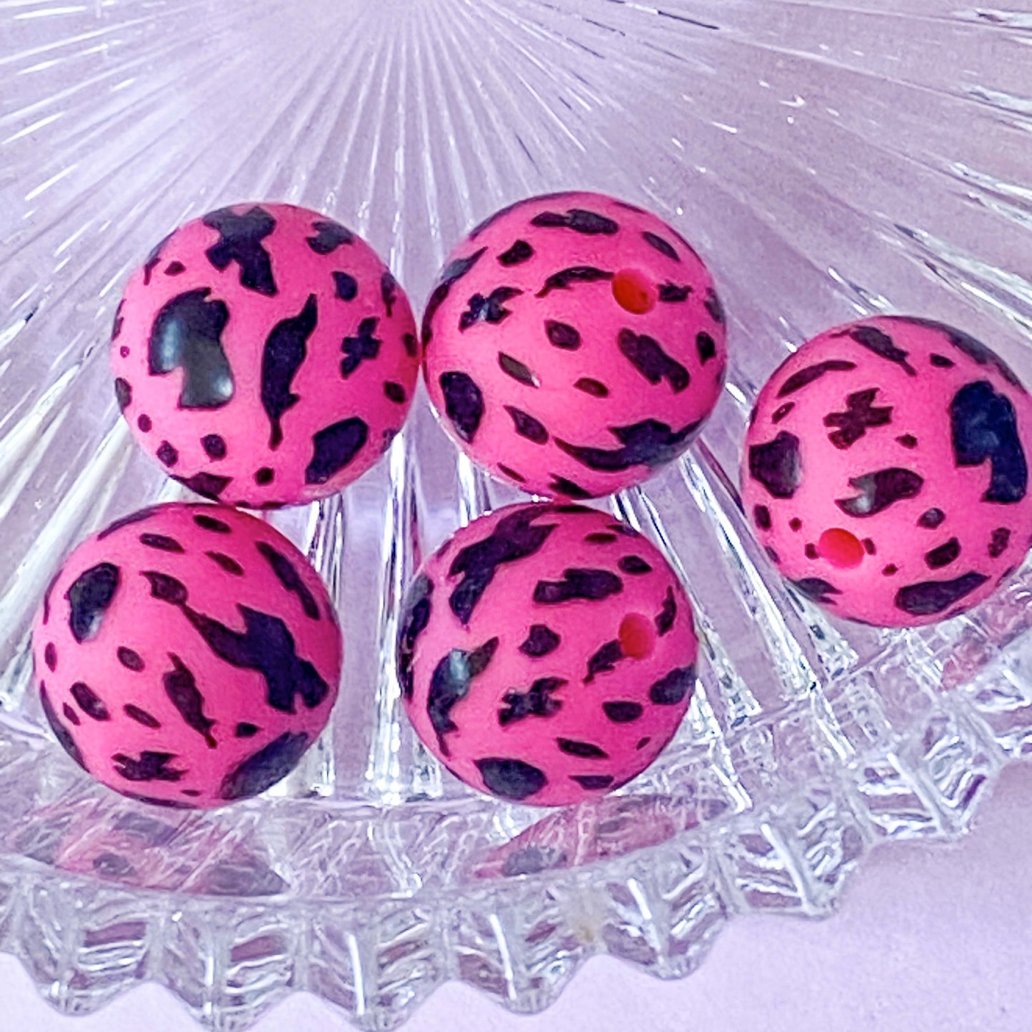 MAGENTA BEAR Cute Jumbo Silicone Beads 15mm & 30mm