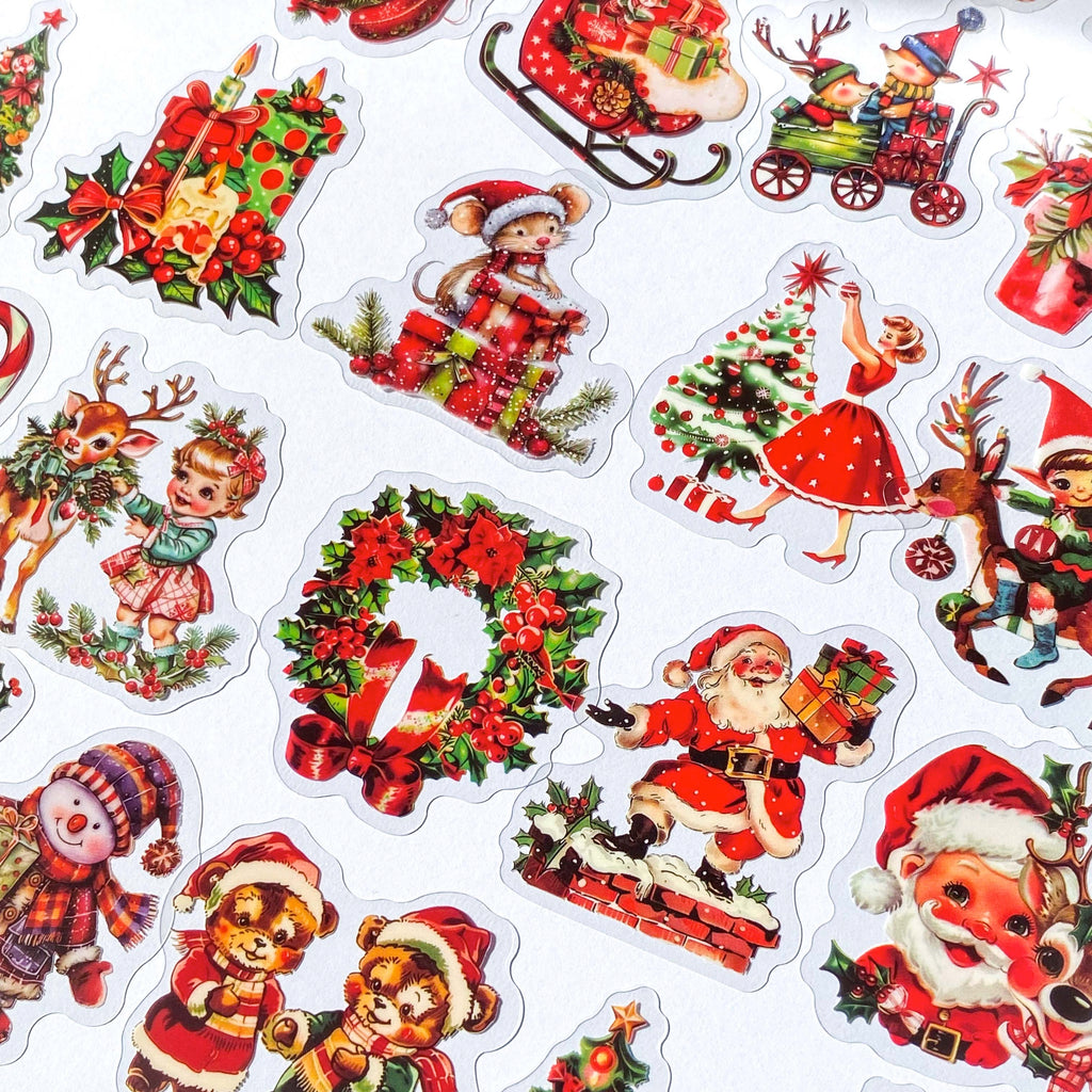 VINTAGE KITSCH CHRISTMAS Clear Plastic Sticker Flakes – The Kawaii Squirrel