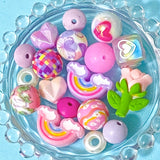 💙JUMBO COLOUR BEADS BUNDLE💙 15 Silicone & Acrylic LARGE Beads UK