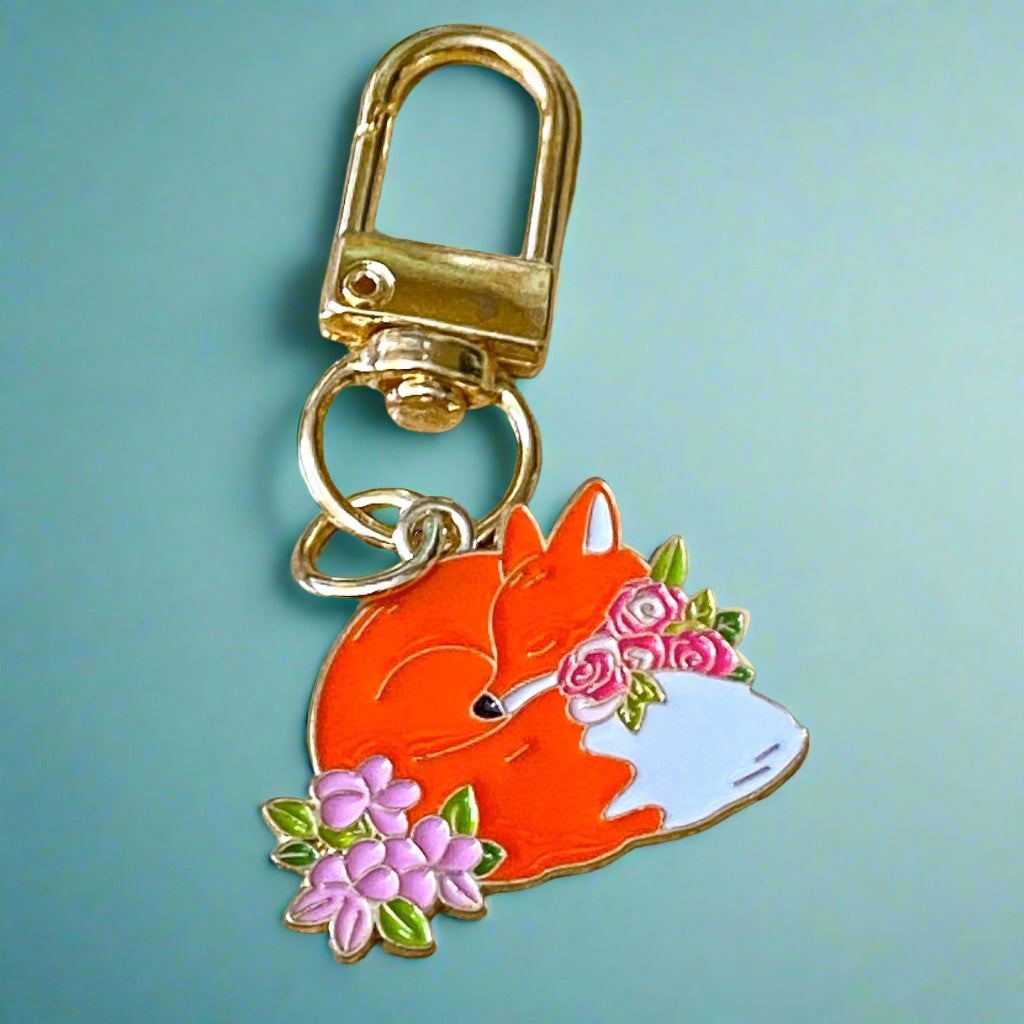 cute animal animals enamel metal gold tine clip clips key keyring keychain bag charm charms turtle white cat dog puppy kitten hedgehog fox uk stationery gift gifts shop store pretty fun bargain present floral flowers blossom spring