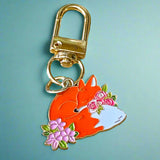 cute animal animals enamel metal gold tine clip clips key keyring keychain bag charm charms turtle white cat dog puppy kitten hedgehog fox uk stationery gift gifts shop store pretty fun bargain present floral flowers blossom spring