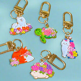 cute animal animals enamel metal gold tine clip clips key keyring keychain bag charm charms turtle white cat dog puppy kitten hedgehog fox uk stationery gift gifts shop store pretty fun bargain present