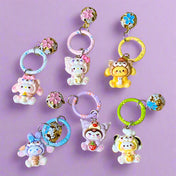  japanese cute kawaii keyring clip bag charm charms with jingle bell bells uk gift gifts shop store pastel colours animal animals