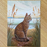 adorable cat cats kitten kitty black tabby ginger brown grey blue cute kawaii individual postcard postcards post card cards uk stationery shop store supplies gift gifts floral flowers ocean orange oranges