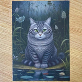 adorable cat cats kitten kitty black tabby ginger brown grey blue cute kawaii individual postcard postcards post card cards uk stationery shop store supplies gift gifts floral flowers ocean orange oranges